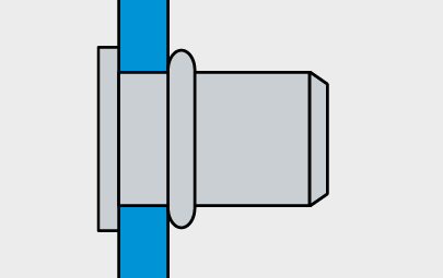 Bralo, заклепка с внутренней резьбой стальная закрытая М5/6,9х18 цилиндрический бортик | Установка (этап 2)