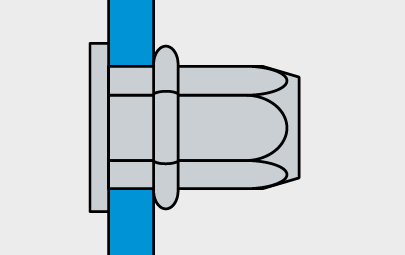 Bralo, заклепка с внутренней резьбой стальная шестигранная М4/5,9х10 цилиндрический бортик | Установка (этап 2)