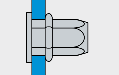 Bralo, заклепка с внутренней резьбой стальная шестигранная закрытая М5/6,95х20 цилиндрический бортик | Установка (этап 2)