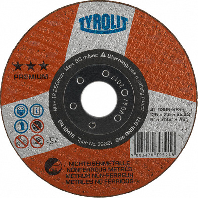 Отрезной диск для ручных машин Tyrolit Premium A30P 125х2,5х22,23 тип 41 фото