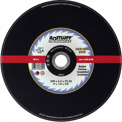 Мягкий шлифовальный диск по нержавеющей стали Rottluff Premiumflex A24P-BF INOX 180х6,5х22,23 тип 27 фото