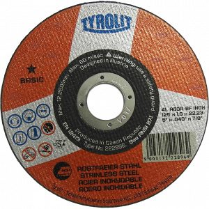 Tyrolit Basic A60-BF INOX 125х1х22,23 тип 41