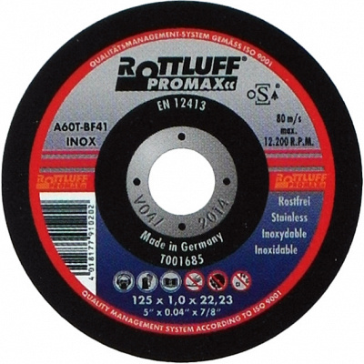 Отрезной диск по нержавеющей стали Rottluff Promax A60T-BF INOX 115х1х22,23 тип 41 фото