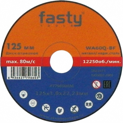 Отрезной диск по нержавеющей стали Fasty WA60Q-BF 125х1х22,23 тип 41 фото