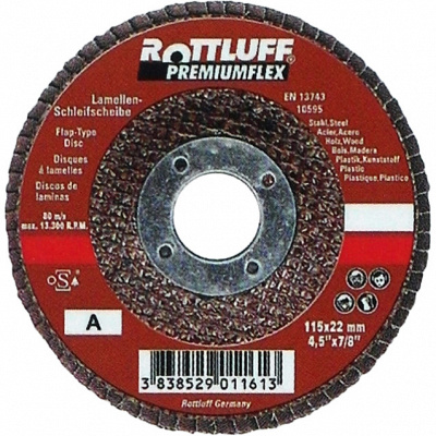Лепестковый шлифовальный диск по металлу Rottluff Premiumflex A36 125х22,23 тип 27 фото