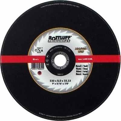 Твердый шлифовальный диск по металлу Rottluff Premiumflex A24/30S-BF 115х6х22,23 тип 27 фото