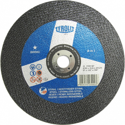 Абразивный диск для УШМ Tyrolit Basic A30-BF 180х3х22,23 тип 41 фото