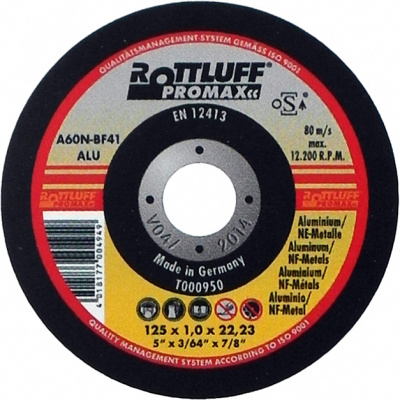Отрезной диск по цветному металлу Rottluff Promax A60N-BF ALU 125х1х22,23 тип 41 фото