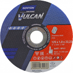Norton Vulcan A60T-BF INOX 125х1х22,23 тип 41