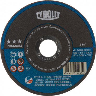 Отрезной диск для ручных машин Tyrolit Premium A46Q-BFXA 150х1,6х22,23 тип 41 фото